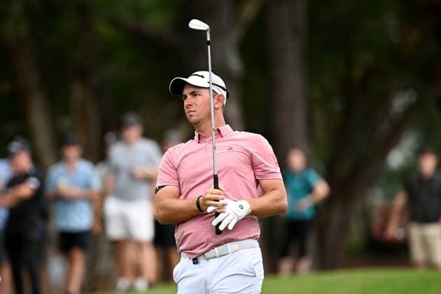 GOLF AUSTRALIAN OPEN, Lucas Herbert of Australia plays a shot from the 18th fairway during Round 3 of the Australian Open 2023 at the Australian Golf Club in Sydney, Saturday, December 2, 2023. ( NO ARCHIVING, EDITORIAL USE ONLY, NO USE IN BOOKS WITHOUT CONSENT SYDNEY NEW SOUTH WALES AUSTRALIA  Copyright: xDANxHIMBRECHTSx 20231202001872602479