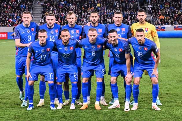 Team Slovakia UEFA Football EURO2024 Qualification Match Slovakia Island on 16 11 2023 in Bratislava DFL REGULATIONS PROHIBIT ANY USE OF PHOTOGRAPHS as IMAGE SEQUENCES and or QUASI VIDEO Copyright: xLacixPerenyix