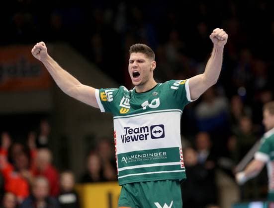 Jubel Sebastian Heymann Göppingen Frisch Auf Göppingen HBW Balingen Weilstetten Göppingen, GER, 30 11 2023 , 1 Handball Bundesliga 2023 2024