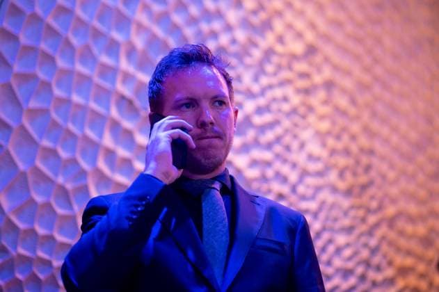Julian Nagelsmann Germany, national coach on the phone after the draw, GER, UEFA Euro 2024 Final Draw, Draw Elbphilharmonie Hamburg, 02 12 2023 GER, UEFA Euro 2024 Final Draw, Draw Elbphilharmonie Hamburg, 02 12 2023 Hamburg Copyright: xEibner-Pressefoto Memmlerx EP_MMR