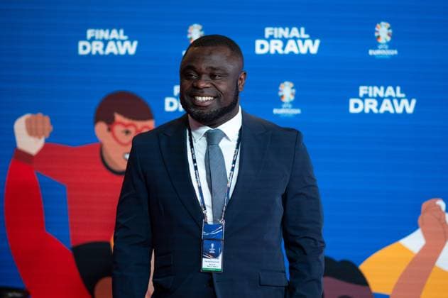 Gerald Asamoah Germany, Former national player, Schalke 04 , Arrival at the red carpet, GER, UEFA Euro 2024 Final Draw, Draw Elbphilharmonie Hamburg, 02 12 2023 GER, UEFA Euro 2024 Final Draw, Draw Elbphilharmonie Hamburg, 02 12 2023 Hamburg Copyright: xEibner-Pressefoto Memmlerx EP_MMR