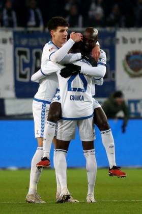02 12 2023, xgox, Fußball 2 Bundesliga, 1 FC Magdeburg 1 FC Kaiserslautern emspor, v l Torjubel nach dem Tor zum celebrating the goal celebrate 1 0 durch Luc Castaignos 1 FC Magdeburg DFL DFB REGULATIONS PROHIBIT ANY USE OF PHOTOGRAPHS as IMAGE SEQUENCES and or QUASI VIDEO Magdeburg