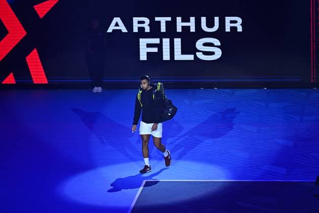Medjedovic Wins Next Gen ATP, Tennis Herren Finals - Jeddah Arthur Fils (FRA) during the final at the 2023 Next Gen ATP Finals in Jeddah, SAUDI ARABIA, on December 2, 2023. Photo by Corinne Dubreuil ABACAPRESS.COM Jeddah Saudi Arabia  Copyright: xDubreuilxCorinne ABACAx