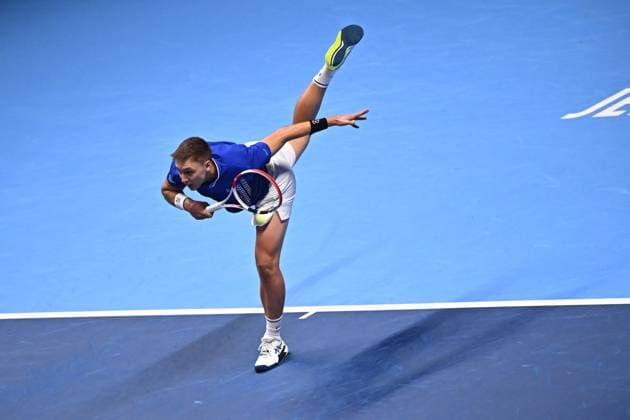 Medjedovic Wins Next Gen ATP, Tennis Herren Finals - Jeddah Hamad Medjedovic (SER) during the final at the 2023 Next Gen ATP Finals in Jeddah, SAUDI ARABIA, on December 2, 2023. Photo by Corinne Dubreuil ABACAPRESS.COM Jeddah Saudi Arabia  Copyright: xDubreuilxCorinne ABACAx