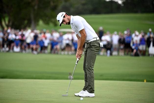 GOLF AUSTRALIAN OPEN, Joaquin Niemann of Chile misses a putt on during the first playoff hole to force a second playoff, Round 4 of the Australian Open 2023 at the Australian Golf Club in Sydney, Sunday, December 3, 2023. ( NO ARCHIVING, EDITORIAL USE ONLY, NO USE IN BOOKS WITHOUT CONSENT SYDNEY NEW SOUTH WALES AUSTRALIA  Copyright: xDANxHIMBRECHTSx 20231203001873002338