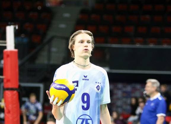 Severi SAVONSALMI Friedrichshafen , He Volleyballl, Bundesliga, 2023 24, WWK Volleys Herrsching vs VfB Friedrichshafen, 03 12 23 BMW Park, Munich, Copyright: WolfgangxFehrmann