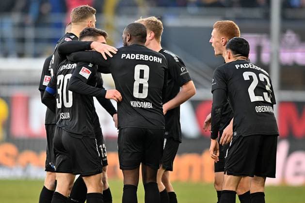 Paderborn, Home Deluxe Arena, 03 12 23, GER, Herren, 2 Bundesliga, Saison 2023 2024, SC Paderborn 07 Hannover 96 Bild Jubel nach dem Tor zum 1 0 durch Florent MUSLIJA Paderborn Only for editorial use DFL regulations prohibit any use of photographs as image sequences and or quasi video NRW Deutschland
