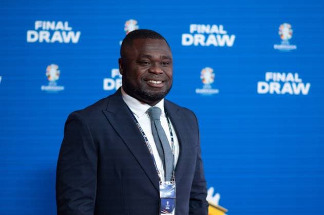 Gerald Asamoah Germany, former national team player, Schalke 04, EM Ambassador Host City Gelsenkirchen , Arrival at the red carpet, GER, UEFA Euro 2024 Final Draw, Draw Elbphilharmonie Hamburg, 02 12 2023 GER, UEFA Euro 2024 Final Draw, Draw Elbphilharmonie Hamburg, 02 12 2023 Hamburg Copyright: xEibner-Pressefoto Memmlerx EP_MMR