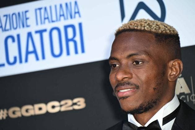 Milan, Red carpet Great football gala - AIC Milan, Red carpet Gran gala del calcio - AIC In the photo: Victor James Osimhen Milan Italy  Copyright: xIPA ABACAx