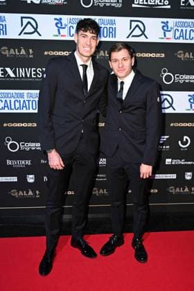 Milan, Red carpet Great football gala - AIC Milan, Red carpet Gran gala del calcio - AIC In the photo: NicolÃ² Barella, Alessandro Bastoni Milan Italy  Copyright: xIPA ABACAx