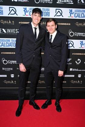 Milan, Red carpet Great football gala - AIC Milan, Red carpet Gran gala del calcio - AIC In the photo: NicolÃ² Barella, Alessandro Bastoni Milan Italy  Copyright: xIPA ABACAx