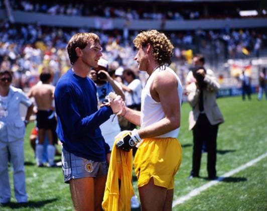 08 06 86 Germany Scotland Mexico, La Corregidora, 08 06 1986, Soccer, FIFA World Cup 1986 in Mexico, Germany Scotland 2 1 v l Jim Leighton Scotland , Harald Toni Schumacher Germany
