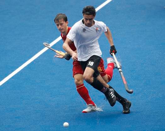 Spain Vs Canada of the FIH Hockey Men s Junior World Cup in Kuala Lumpur, Malaysia - 5 Dec, 2023 Pannu Arshmit of Canada (R) and Amat Pere of Spain in action during the FIH Hockey Men s Junior World Cup Malaysia 2023 match between Spain and Canada at Bukit Jalil National Hockey Stadium. Final score; Spain 7:0 Canada. Kuala Lumpur Malaysia Copyright: xWongxFokxLoyx xSOPAxImagesx 2023125_WJH_0195 copy