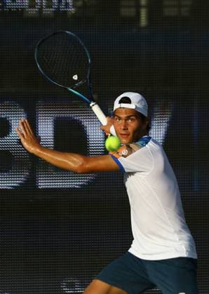 December 5, 2023, Puerto Cabello, Carabobo, Venezuela: December 05, 2023. Ignacio Parisca, From Venezula, during the match in the Dracula Open international tennis tournament in the city of Puerto Cabello, Venezuela. Photo: Puerto Cabello Venezuela - ZUMAhe3_ 0372149378st Copyright: xJuanxCarlosxHernandezx