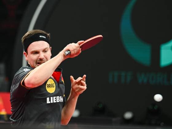 Sport Themen der Woche KW49 Sport Bilder des Tages (231208) -- CHENGDU, Dec. 8, 2023 -- Ricardo Walther of Germany hits a return during the stage 2 men s singles match against Ma Long of China at the ITTF Mixed Team World Cup 2023 in Chengdu, southwest China s Sichuan Province, Dec. 8, 2023. ) (SP)CHINA-CHENGDU Table tennis, Tischtennis ITTF MIXED TEAM WORLD CUP 2023 (CN) WangxXi 