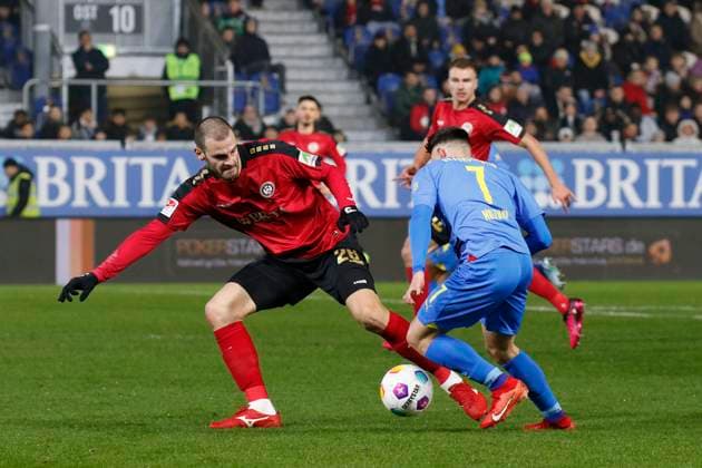 08 12 2023, xavx, Soccer 2 Bundesliga, SV Wehen Wiesbaden Eintracht Braunschweig emspor, v l Aleksandar Vukotic SV Wehen Wiesbaden , Maurice Multhaup Eintracht Braunschweig DFL DFB REGULATIONS PROHIBIT ANY USE OF PHOTOGRAPHS as IMAGE SEQUENCES and or QUASI VIDEO Wiesbaden