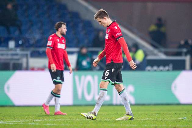 08 12 2023 Soccer, 2023 2024, 2 Bundesliga, Matchday 16, Hannover 96 Karlsruher SC L R Kolja Oudenne Hannover , Fabian Kunze Hannover DFL REGULATIONS PROHIBIT ANY USE OF PHOTOGRAPHS AS IMAGE SEQUENCES AND OR QUASI VIDEO Hannover Lower Saxony Germany Heinz von Heiden Arena