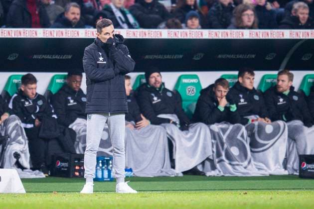 08 12 2023 Soccer, 2023 2024, 2 Bundesliga, Matchday 16, Hannover 96 Karlsruher SC Stefan Leitl Coach Hannover DFL REGULATIONS PROHIBIT ANY USE OF PHOTOGRAPHS AS IMAGE SEQUENCES AND OR QUASI VIDEO Hannover Lower Saxony Germany Heinz von Heiden Arena