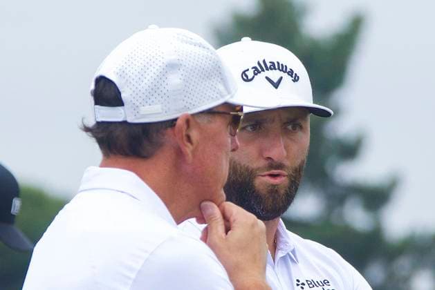 December 8, 2023, LOS ANGELES, California, USA: Jon Rahm joins LIV Golf. FILE PHOTO: Phil Mickelson and Jon Rahm during a practice round prior to the 123rd US Open Championship at The Los Angeles Country Club on Wednesday June 14, 2023 in Los Angeles, California. JAVIER ROJAS PI LOS ANGELES USA - ZUMAp124 20231208_zaa_p124_008 Copyright: xJavierxRojasx