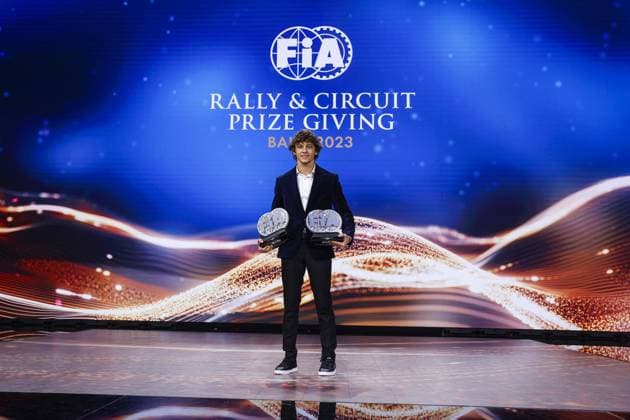 ANTONELLI Andreas Kimi, Formula Regional Middle East & FIA Europe by Alpine, portrait during the 2023 FIA Rally & Circuit Prize Giving Ceremony in Baky on December 9, 2023 at Baku Convention Center in Baku, Azerbaijan - FIA RALLY CIRCUIT PRIZE GIVING 2023 - BAKU DPPI Panoramic  _LF35771