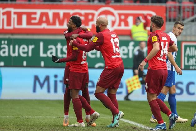 09 12 2023, xusrbx, Fußball 2 Bundesliga, 1 FC Kaiserslautern Hertha BSC Berlin emspor, Almamy Toure 1 FC Kaiserslautern, 6 ,Torschuetze zum 1 0, Torjubel, DFL DFB REGULATIONS PROHIBIT ANY USE OF PHOTOGRAPHS as IMAGE SEQUENCES and or QUASI VIDEO Kaiserslautern