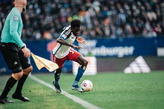 Soccer Men Season 2023 2024 2 Soccer Bundesliga 16 Matchday Hamburger SV vs SC Paderborn 07 09 12 2023 Bakery Jatta 18, HSV Hamburg Volksparkstadion Hamburg Germany