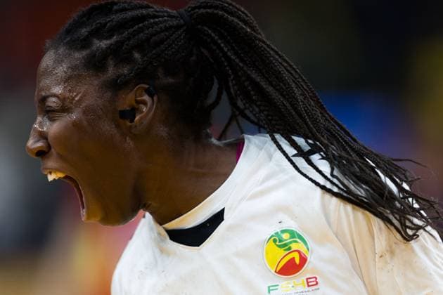 231209 Dienaba Sy of Senegal celebrates during the IHF Women?s World Championship handball match between Senegal and Montenegro on December 9, 2023 in Gothenburg Photo Michael Erichsen BILDBYRAN COP 89 MI0582 handball handboll handball handball handball bbeng vm handball vm handbolls vm ihf handball world championship world handball championship 2023 world championship 2023 senegal montenegro dam bbeng jubel  Copyright: MICHAELxERICHSEN BB231209MI016