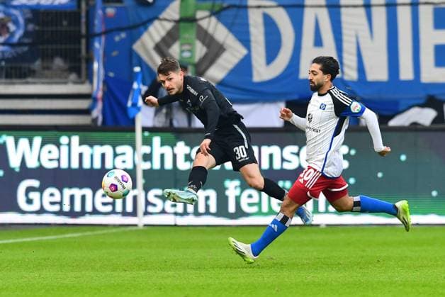 Soccer I Men I 2 Bundesliga l Hamburger SV SC Paderborn 07 I 16 Matchday I Season 2023 2024 I HSV I 09 12 2023 I v l Muslija Florent SCPaderborn07 , Pherai Immanuel HSV , Sportplatz Volksparkstadion, Stellingen Hamburg Germany