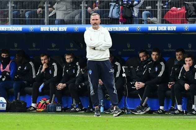 Soccer I Men I 2 Bundesliga l Hamburger SV SC Paderborn 07 I 16 Matchday I Season 2023 2024 I HSV I 09 12 2023 I Walter Tim Coach HSV is stunned , Sportplatz Volksparkstadion, Stellingen Hamburg Germany
