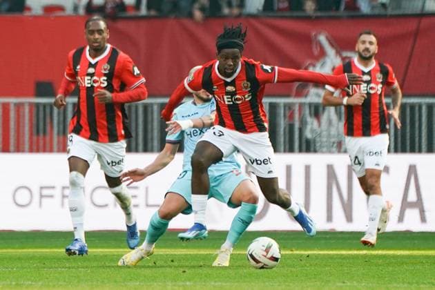 Jordan Lotomba (OGC Nice) FOOTBALL : OGC Nice vs Stade de Reims - Ligue 1 Uber Eats - Nice - 10 12 2023 NorbertScanella Panoramic 
