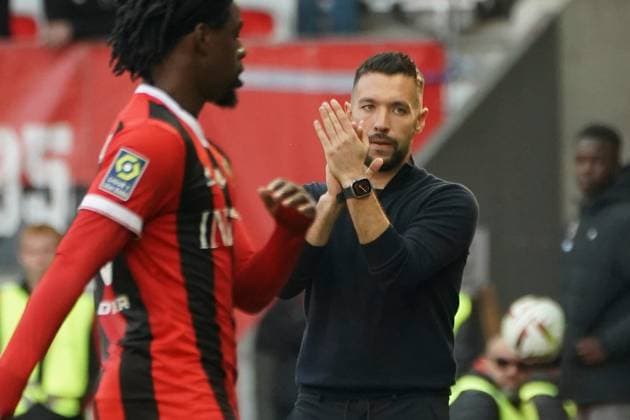 Francesco Farioli (entraineur de l OGC Nice) FOOTBALL : OGC Nice vs Stade de Reims - Ligue 1 Uber Eats - Nice - 10 12 2023 NorbertScanella Panoramic 
