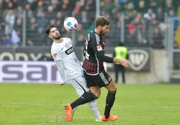 Soccer 2 Bundesliga Season 2023 24 25 11 2023 Ursapharm Arena SV Elversberg elv 1 FC Nürnberg fcn Semih SAHIN SV Elversberg , li Enrico VALENTINI 1 FC Nürnberg Soccer 2 Bundesliga SV Elversberg