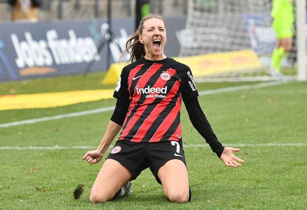 Bilder des Jahres 2023, Sport 12 Dezember Sport Themen der Woche KW49 Sport Bilder des Tages 10.12.2023, xhbx, Fussball 1.Bundesliga Damen, Eintracht Frankfurt Frauen - TSG Hoffenheim emspor, v.l. Torjubel, Goal celebration, celebrate the goal 1:1 Lara Prasnikar (Eintracht Frankfurt Damen) (DFL DFB REGULATIONS PROHIBIT ANY USE OF PHOTOGRAPHS as IMAGE SEQUENCES and or QUASI-VIDEO) Frankfurt am Main *** 10 12 2023, xhbx, Fußball 1 Bundesliga Damen, Eintracht Frankfurt Frauen TSG Hoffenheim emspor, v l Torjubel, Goal celebration, celebrate the goal 1 1 Lara Prasnikar Eintracht Frankfurt Damen DFL DFB REGULATIONS PROHIBIT ANY USE OF PHOTOGRAPHS as IMAGE SEQUENCES and or QUASI VIDEO Frankfurt am Main