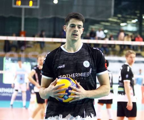 Ruben LOPEZ GARCIA Haching , He Bundesliga 23 24, TSV Haching Muenchen vs Energiequelle Netzhoppers Koenigs Wusterhausen, Geothermie Arena Unterhaching, 10 12 23, Copyright: WolfgangxFehrmann