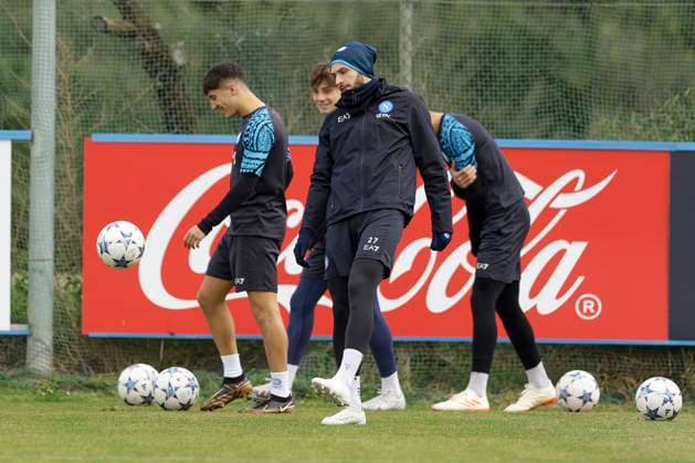 Italy: training session SSC Napoli SSC Napoli players made their last training ahead of their UEFA Champions League against Braga at Konami Center on December 11, 2023, in Castel Volturno, Italy. ABPH3298 Copyright: xAntonioxBalascox