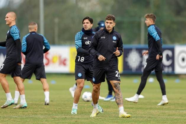 Italy: training session SSC Napoli SSC Napoli players made their last training ahead of their UEFA Champions League against Braga at Konami Center on December 11, 2023, in Castel Volturno, Italy. ABPH3441 Copyright: xAntonioxBalascox