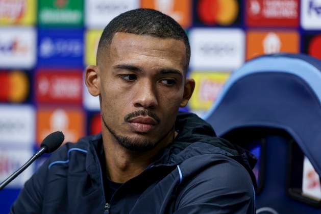 Italy: press conference, PK, Pressekonferenz SSC Napoli SSC Napoli s Brazilian defender Juan Jesus during the SSC Napoli press conference the day before the Champions League football match against Braga at the Konami center in Castel Volturno on 11 December, 2023 ABPH3656 Copyright: xAntonioxBalascox
