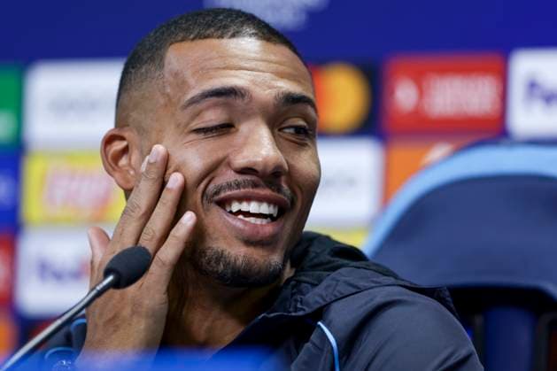Italy: press conference, PK, Pressekonferenz SSC Napoli SSC Napoli s Brazilian defender Juan Jesus during the SSC Napoli press conference the day before the Champions League football match against Braga at the Konami center in Castel Volturno on 11 December, 2023 ABPH3734 Copyright: xAntonioxBalascox