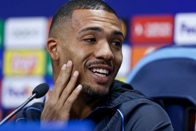 Italy: press conference, PK, Pressekonferenz SSC Napoli SSC Napoli s Brazilian defender Juan Jesus during the SSC Napoli press conference the day before the Champions League football match against Braga at the Konami center in Castel Volturno on 11 December, 2023 ABPH3741 Copyright: xAntonioxBalascox