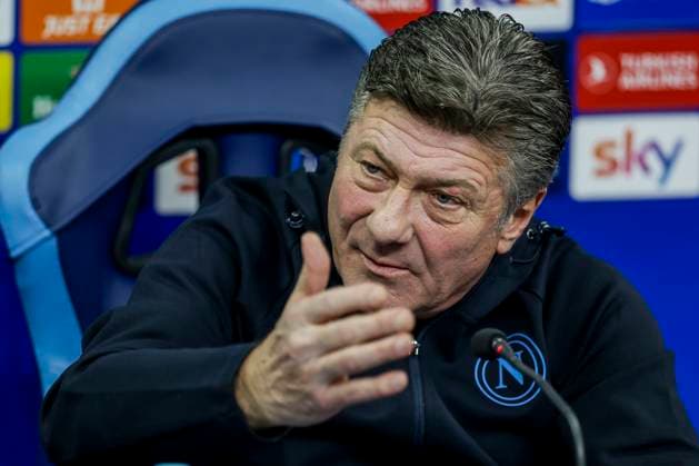 Italy: press conference, PK, Pressekonferenz SSC Napoli SSC Napoli s italian coach Walter Mazzarri during the SSC Napoli press conference the day before the Champions League football match against Braga at the Konami center in Castel Volturno on 11 December, 2023 ABPH4009 Copyright: xAntonioxBalascox