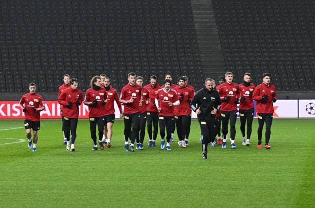 Football, Men, Season 2023 2024, UEFA Champions League Group C, Matchday 6 , 1 FC Union Berlin Real Madrid, Press conference training of Union at the Olympiastadion the day before the match, in the picture overview, 11 12 2023, Copyright: xMatthiasxKochx