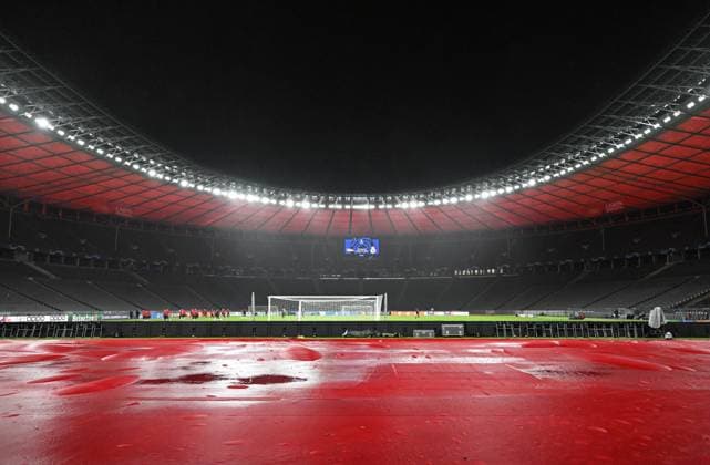 Football, Men, Season 2023 2024, UEFA Champions League Group C, Matchday 6 , 1 FC Union Berlin Real Madrid, Press conference training of Union at the Olympiastadion the day before the match, in the picture overview, 11 12 2023, Copyright: xMatthiasxKochx