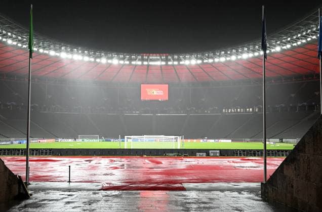 Football, Men, Season 2023 2024, UEFA Champions League Group C, Matchday 6 , 1 FC Union Berlin Real Madrid, Press conference training of Union at the Olympiastadion the day before the match, in the picture overview, 11 12 2023, Copyright: xMatthiasxKochx