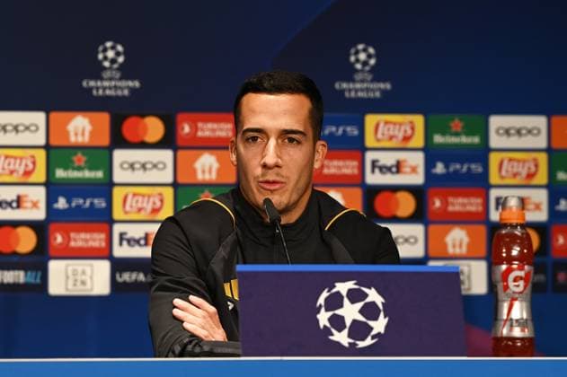Football, Men, Season 2023 2024, UEFA Champions League Group C, Matchday 6 , 1 FC Union Berlin Real Madrid, Press conference training of Real Madrid in the Olympic Stadium the day before the match, in the picture Lucas Vazquez Real Madrid , 11 12 2023, Copyright: xMatthiasxKochx
