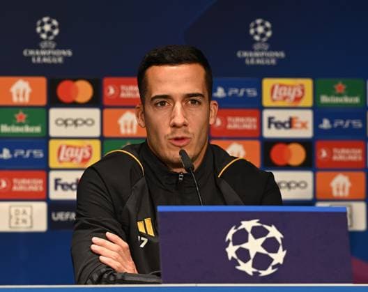 Football, Men, Season 2023 2024, UEFA Champions League Group C, Matchday 6 , 1 FC Union Berlin Real Madrid, Press conference training of Real Madrid in the Olympic Stadium the day before the match, in the picture Lucas Vazquez Real Madrid , 11 12 2023, Copyright: xMatthiasxKochx