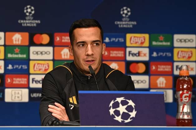 Football, Men, Season 2023 2024, UEFA Champions League Group C, Matchday 6 , 1 FC Union Berlin Real Madrid, Press conference training of Real Madrid in the Olympic Stadium the day before the match, in the picture Lucas Vazquez Real Madrid , 11 12 2023, Copyright: xMatthiasxKochx