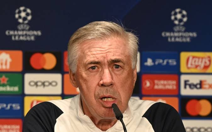 Football, Men, Season 2023 2024, UEFA Champions League Group C, Matchday 6 , 1 FC Union Berlin Real Madrid, Press conference training of Real Madrid in the Olympic Stadium the day before the match, in the picture coach Carlo Ancelotti Real Madrid , 11 12 2023, Copyright: xMatthiasxKochx