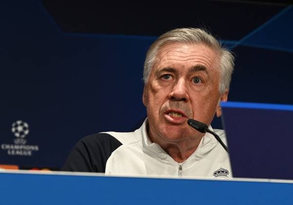 Football, Men, Season 2023 2024, UEFA Champions League Group C, Matchday 6 , 1 FC Union Berlin Real Madrid, Press conference training of Real Madrid in the Olympic Stadium the day before the match, in the picture coach Carlo Ancelotti Real Madrid , 11 12 2023, Copyright: xMatthiasxKochx