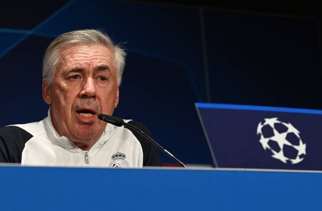 Football, Men, Season 2023 2024, UEFA Champions League Group C, Matchday 6 , 1 FC Union Berlin Real Madrid, Press conference training of Real Madrid in the Olympic Stadium the day before the match, in the picture coach Carlo Ancelotti Real Madrid , 11 12 2023, Copyright: xMatthiasxKochx