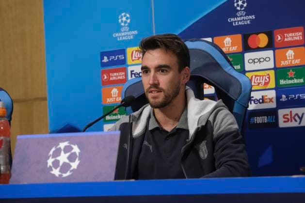 press conference, PK, Pressekonferenz Braga CL Braga™s Portuguese midfielder Andre Horta and Braga™s Portuguese coach Artur Jorge During press conference Braga before UEFA Champions League match against SSC Napoli at the Diego Armando Maradona stadium December 11, 2023, in Naples, Italy. DSCF3863 Copyright: xAntonioxBalascox